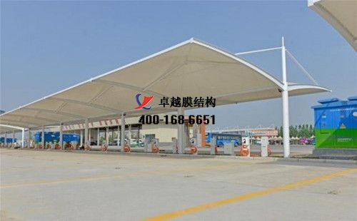 ?？h膜結(jié)構(gòu)充電站樁停車棚/雨棚【?？h漢生食品有限責任公司等】工程設計施工案例